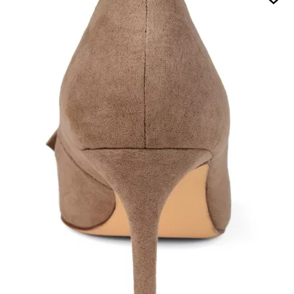Journee Collection Marek Pointed-toe Pumps Taupe -8.5 - Picture 3 of 8